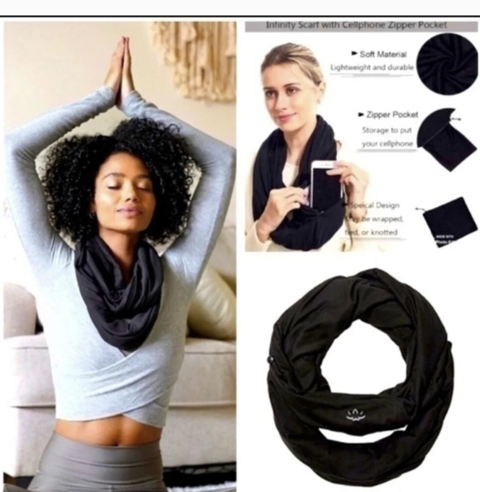 Beyond Yoga Infinity Scarf With Zipper Pocket
